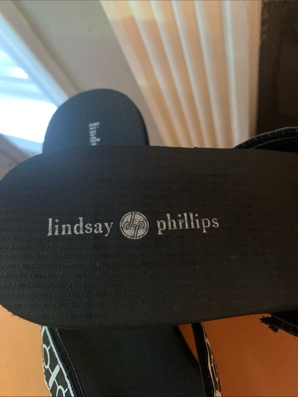 lindsay phillips Black Flip Flop Sandals with Silver Accent - Picture 3 of 8